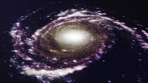 3D illustration galaxy in deep space. Spiral galaxy consisting of star dust, nebula of gas. Concept of deep space travel. Scientific concept. Elements of this image furnished by NASA — Stock Photo, Image