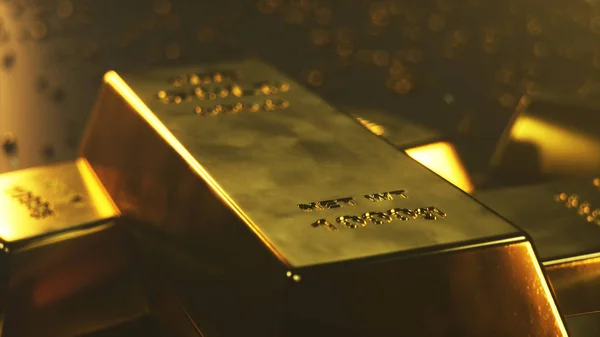 Illustration 3D close-up Gold Bars, poids des Gold Bars 1000 grammes Concept de richesse et de réserve. Concept de réussite dans les affaires et la finance — Photo