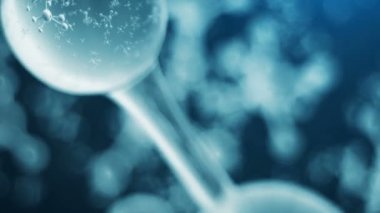 3d animasyon molekül yapısı. Atomlar ve moleküller ile bilimsel tıbbi arka plan. Afiş, el ilanı, şablon, metin için bilimsel animasyon. Molekül atomların kimyasal elementinden oluşur