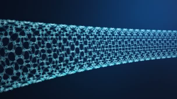 Nanotecnología abstracta forma geométrica hexagonal primer plano, estructura atómica de grafeno concepto, estructura molecular de grafeno concepto. Concepto científico . — Vídeos de Stock