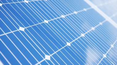 3d illüstrasyon Güneş Panelleri. Alternatif enerji. Yenilenebilir enerji kavramı. Ekolojik, temiz enerji. Güneş panelleri, yansıması güzel mavi gökyüzü ile fotovoltaik. Yeşil enerji. Güneş pilleri