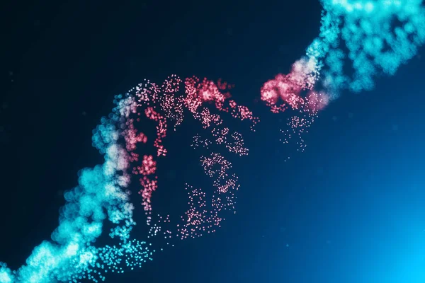 3D illustration Virus DNA molecule, structure. Concept destroyed code human genome. Damage DNA molecule. Helix consisting particle, dots. DNA destruction due to gene mutation or experiment.