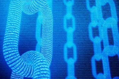Zincir kavramı ile soyut arka plan. Tıbbi Blockchain. Dna Baz Çiftleri Blockchain. Adenin, timin, sitozin ve guanin DNA'da dört nükleotittir - Atcg, 3d Rendering