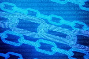 Zincir kavramı ile soyut arka plan. Tıbbi Blockchain. Dna Baz Çiftleri Blockchain. Adenin, timin, sitozin ve guanin DNA'da dört nükleotittir - Atcg, 3d Rendering