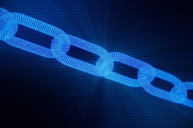 Zincir kavramı ile soyut arka plan. Tıbbi Blockchain. Dna Baz Çiftleri Blockchain. Adenin, timin, sitozin ve guanin DNA'da dört nükleotittir - Atcg, 3d Rendering