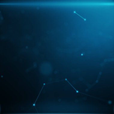 Teknolojik bağlantı fütüristik şekli, mavi nokta ağ, arka plan, mavi arka plan, kavram ağı, internet iletişim 3d render