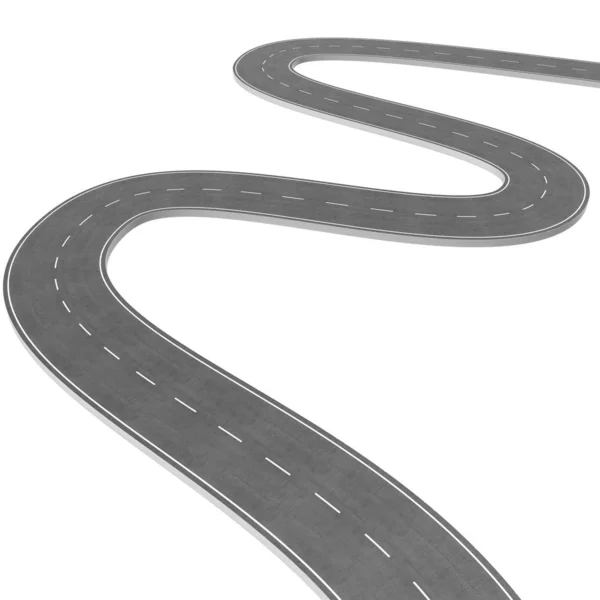 Winding Road Isolated White Background Road Way Location Infographic Template — Stock Photo, Image