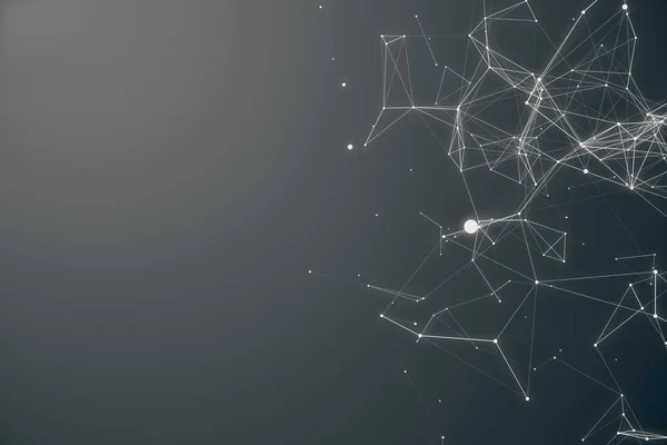 Τεχνολογική Σύνδεση Φουτουριστικό Σχήμα Δίκτυο Γκρι Κουκκίδα Αφηρημένα Φόντο Γκρι — Φωτογραφία Αρχείου
