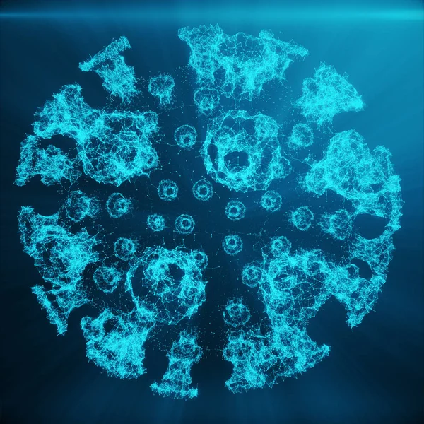 Polygonala Bakterier Eller Virus Koncept Tunt Linje Koncept Polygonala Bestående — Stockfoto