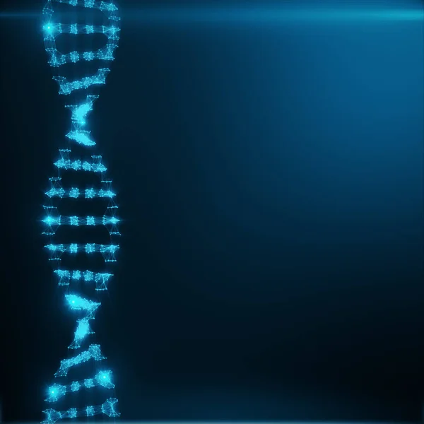 Polygonal Dna Konceptet Onsisting Blå Prickar Och Linjer Digital Illustration — Stockfoto