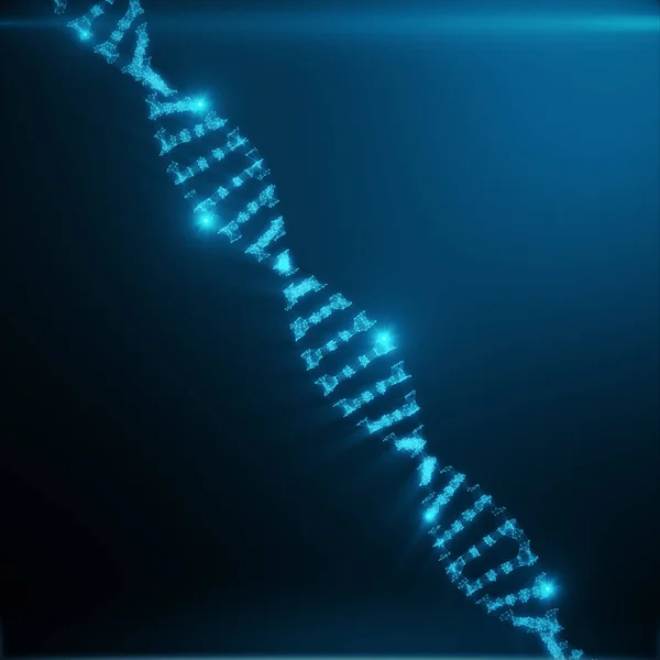 Polygonal Dna Konceptet Onsisting Blå Prickar Och Linjer Digital Illustration — Stockfoto