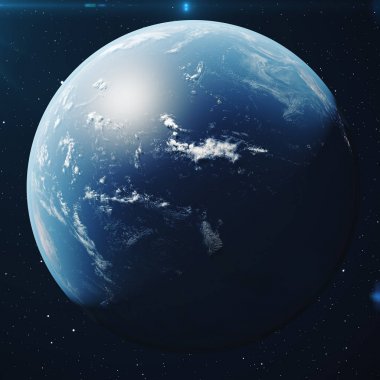 3D render Planet earth gece uzaydan. Nasa tarafından döşenmiş bu görüntü arazi ve bulutlar unsurları yıldız alanı uzaydan Dünya küre