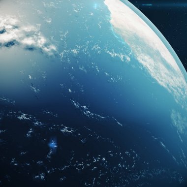 3D render Planet earth gece uzaydan. Nasa tarafından döşenmiş bu görüntü arazi ve bulutlar unsurları yıldız alanı uzaydan Dünya küre.