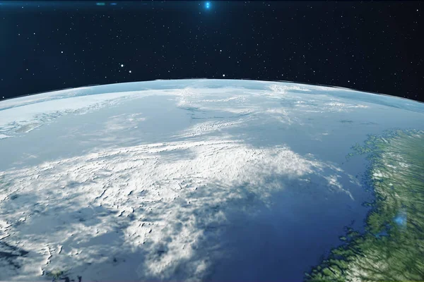 Representación Planeta Tierra Desde Espacio Por Noche World Globe Space — Foto de Stock
