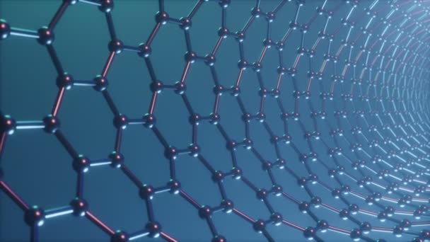 Pohled Grafitovou Molekulární Strukturu Nanotechnologií — Stock video