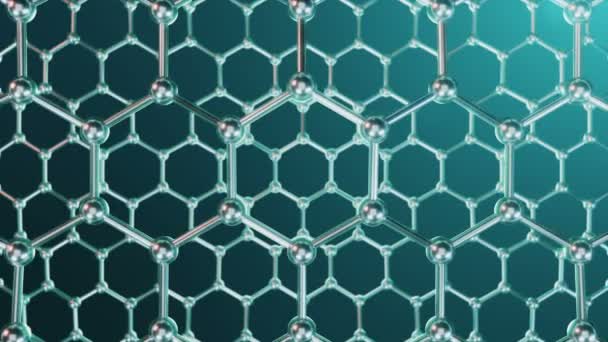 Widok Grafen Molekularnej Nano Struktury Technologii — Wideo stockowe