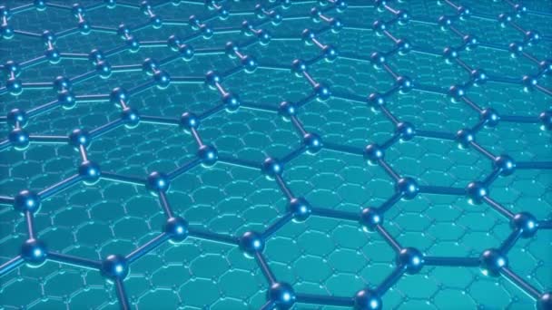 Widok Grafen Molekularnej Nano Struktury Technologii — Wideo stockowe