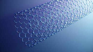 Grafen tüp 3d İllüstrasyon yapısı, soyut nanotec