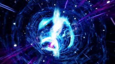 3D çizim tünel veya solucan deliği, bir evren başka bir ile bağlayabilirsiniz tünel. Soyut hız tüneli warp alanı, solucan deliği veya kara delik, cosmos içinde geçici alan üstesinden sahne.