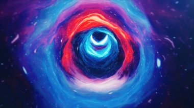 3D illustration tunnel or wormhole, tunnel that can connect one universe with another. Abstract speed tunnel warp in space, wormhole or black hole, scene of overcoming the temporary space in cosmos. clipart