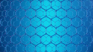 Grafen veya karbon yüzeyinin 3d İllüstrasyon yapısı, abs