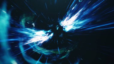 3D çizim tünel veya solucan deliği, bir evren başka bir ile bağlayabilirsiniz tünel. Soyut hız tüneli warp alanı, solucan deliği veya kara delik, cosmos içinde geçici alan üstesinden sahne.