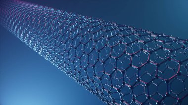 Grafen tüp 3d İllüstrasyon yapısı, soyut nanotec