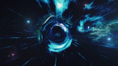 3D çizim tünel veya solucan deliği, bir evren başka bir ile bağlayabilirsiniz tünel. Soyut hız tüneli warp alanı, solucan deliği veya kara delik, cosmos içinde geçici alan üstesinden sahne.