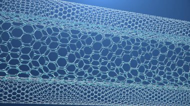 Grafen tüp 3d İllüstrasyon yapısı, soyut nanotec