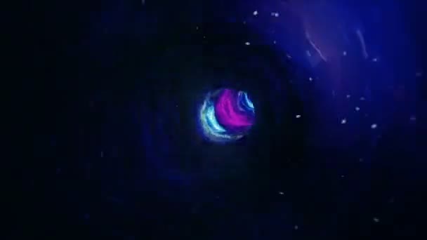 3D illustratie tunnel of wormgat, tunnel die een universum met een ander kunt aansluiten. Abstracte snelheid tunnel warp in space, wormgat of zwart gat, scène van het overwinnen van de tijdelijke ruimte in de kosmos. — Stockvideo