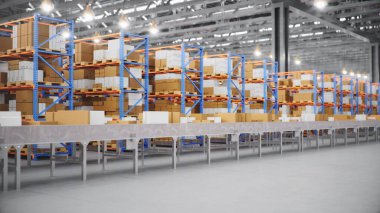 Paketler, paketler, ulaşım sistemi konsepti, cardbo