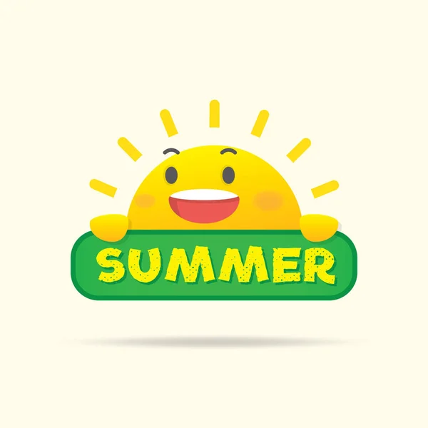Sonnenzeichen Auf Dem Sommer Tag Überschrift Design Für Banner Oder — Stockvektor
