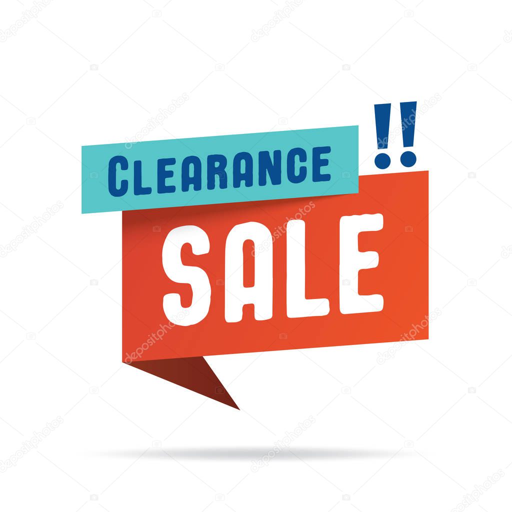 Clearance Sale Tag Banner vector heading design style for banner or poster. Sale and Discounts Concept.