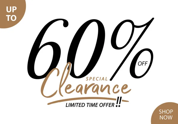 Vol Clearance Sale Percent Heading Design Banner Poster Sale Discounts — Stock Vector