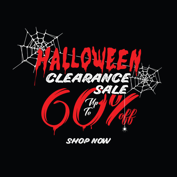 Halloween Clearance Sale Vol.1 60% heading design for banner or poster. Концепция продажи и скидки
.
