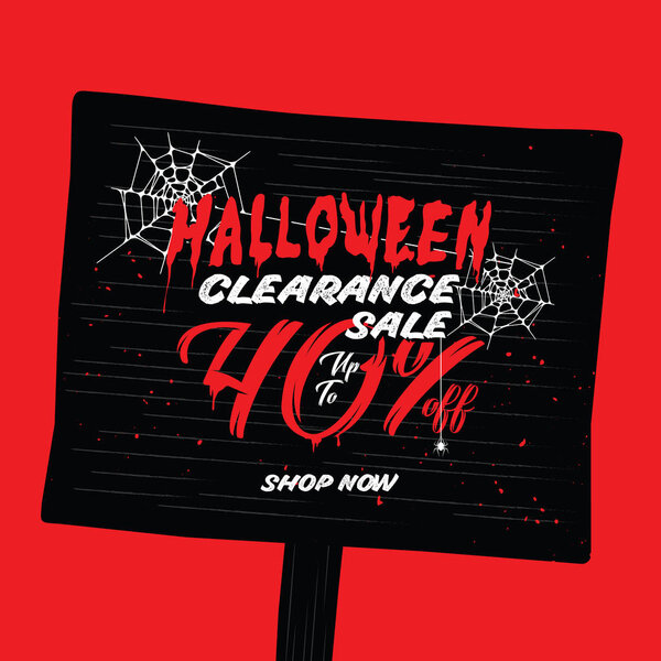 Halloween Clearance Sale Vol.2 40% heading design for banner or poster. Концепция продажи и скидки
.
