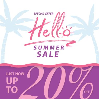 Başlık sayfası veya poster için satış V9 yüzde 20 afiş vektör başlık tasarım yaz. Satış ve indirimler kavramı.