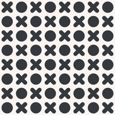 Tic Tac Toe oyun sorunsuz soyut desen tek renkli veya iki renk vektör