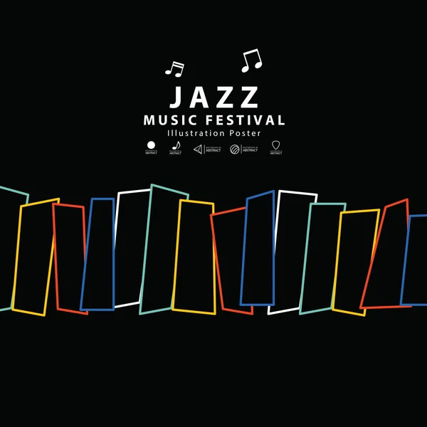 Bannière Musicale Jazz Poster Carré Illustration Vectorielle Concept Fond — Image vectorielle