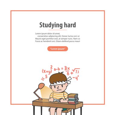 Banner çocuk matematik ve t kitap bir sürü ile sıkı çalışıyor