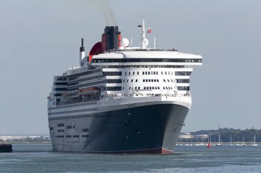 Southampton su, Güney İngiltere, İngiltere'de. 2018, Queen Mary 2 Qe 11 Terminal çıkış