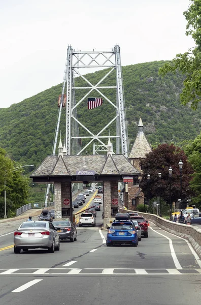 Puente Colgante Bear Mountain Estado Nueva York Estados Unidos Autos — Foto de Stock