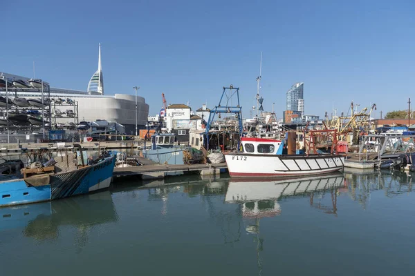 Barcos Flota Pesquera Zona Camber Del Puerto Portsmouth Inglaterra Reino —  Fotos de Stock