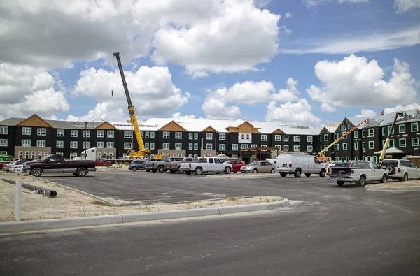 Sitio Construcción Florida Carnes Utilizadas Para Apoyar Los Contratistas Techos — Foto de Stock