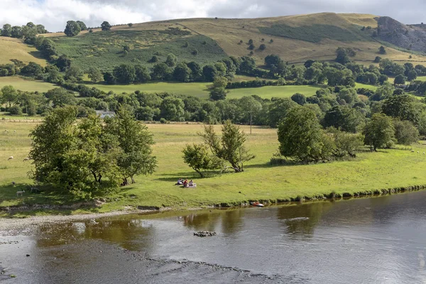 River Dee Carrog Denbighshire North Wales Scenic Location Riverside Looking — Stock Photo, Image