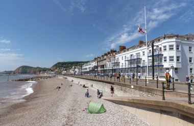 Sidmouth popüler sahil tesisi Doğu Devon, İngiltere, İngiltere'de. 