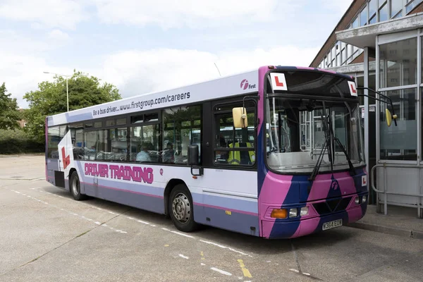 Gosport Hampshire England Storbritannien Buss Förare Utbildning Fordon Gosport Busstation — Stockfoto