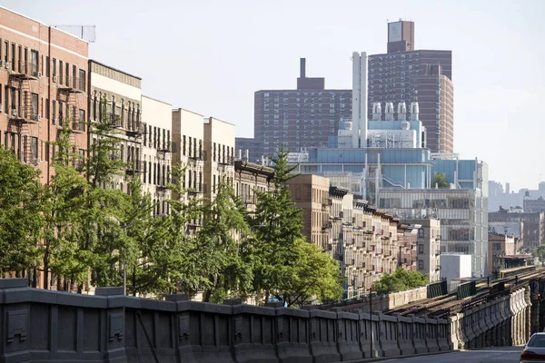 Manhattan Nueva York Vista Través Las Vías Del Ferrocarril Estación — Foto de Stock