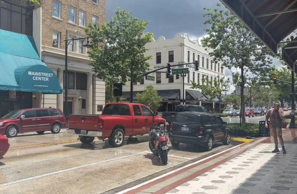 Deland Florida Usa Calle Principal Después Una Lluvia — Foto de Stock