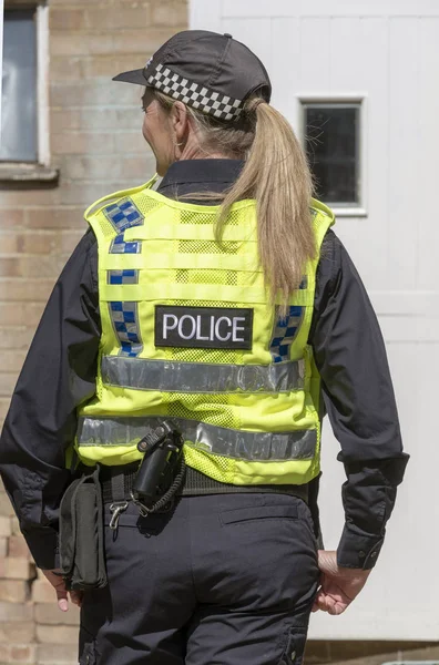 Female Police Officer Uniform Rear View Showing Baton — Stock Photo, Image